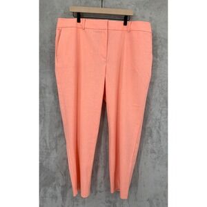 Talbots Pants 22W Orange High Waist Hampshire Ankle Straight Leg Trouser NEW
